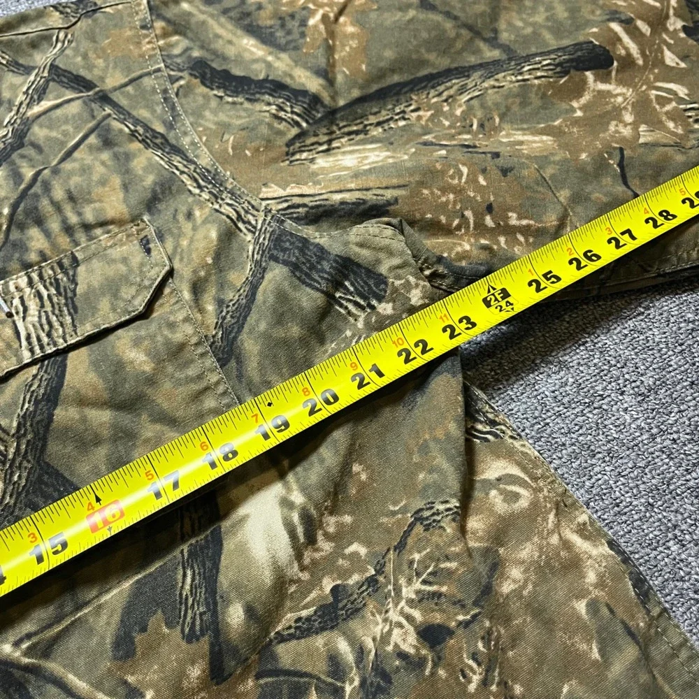 Faded Glory Camo Hooded Jacket Size M Green Real Tree Fleece Lined Shacket